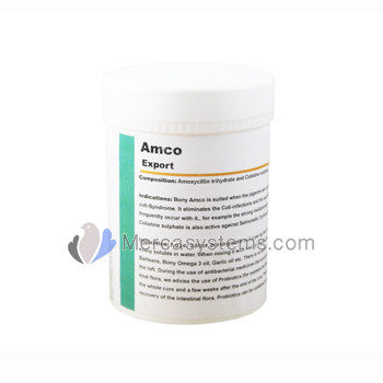 Pigeons Produts and Supplies: Amco Export 100gr, (against Adenocoli-Syndrome and secondary infections associated)