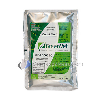 GreenVet Apacox 20 100gr, (Treatment and prevention of coccidiosis)