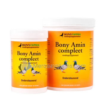 Pigeons Produts and Supplies: Bony Amin Compleet 250gr, (vitamins + amino acids + trace elements). Pigeons
