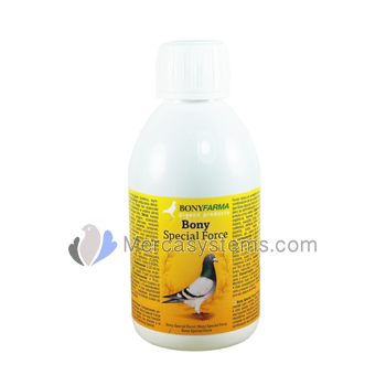 Products for pigeons: Bony Special Forte 250 ml, (increases resistance and protects the liver and kidneys)