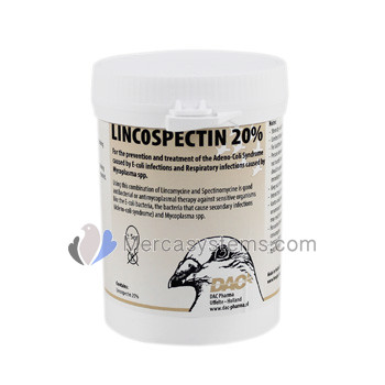 Pigeons Produts and Supplies: DAC Lincospectin 20% 100 gr, (Extra strong treatment against Adenocoli syndrome, intestinal and respiratory infections).