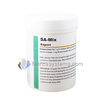 Pigeons Produts and Supplies: SA-Mix Export 100gr, (Belgian master formula for severe cases of respiratory infections and trichomoniasis)